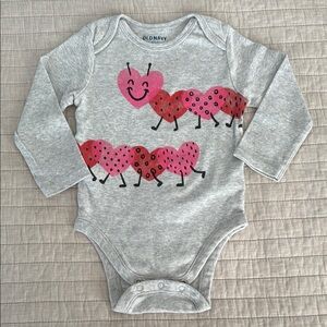 Old Navy Gray and Pink Caterpillar Bodysuit